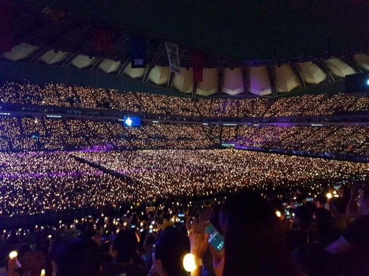 Big Bang performing at their 0.TO.10 concert in Seoul
