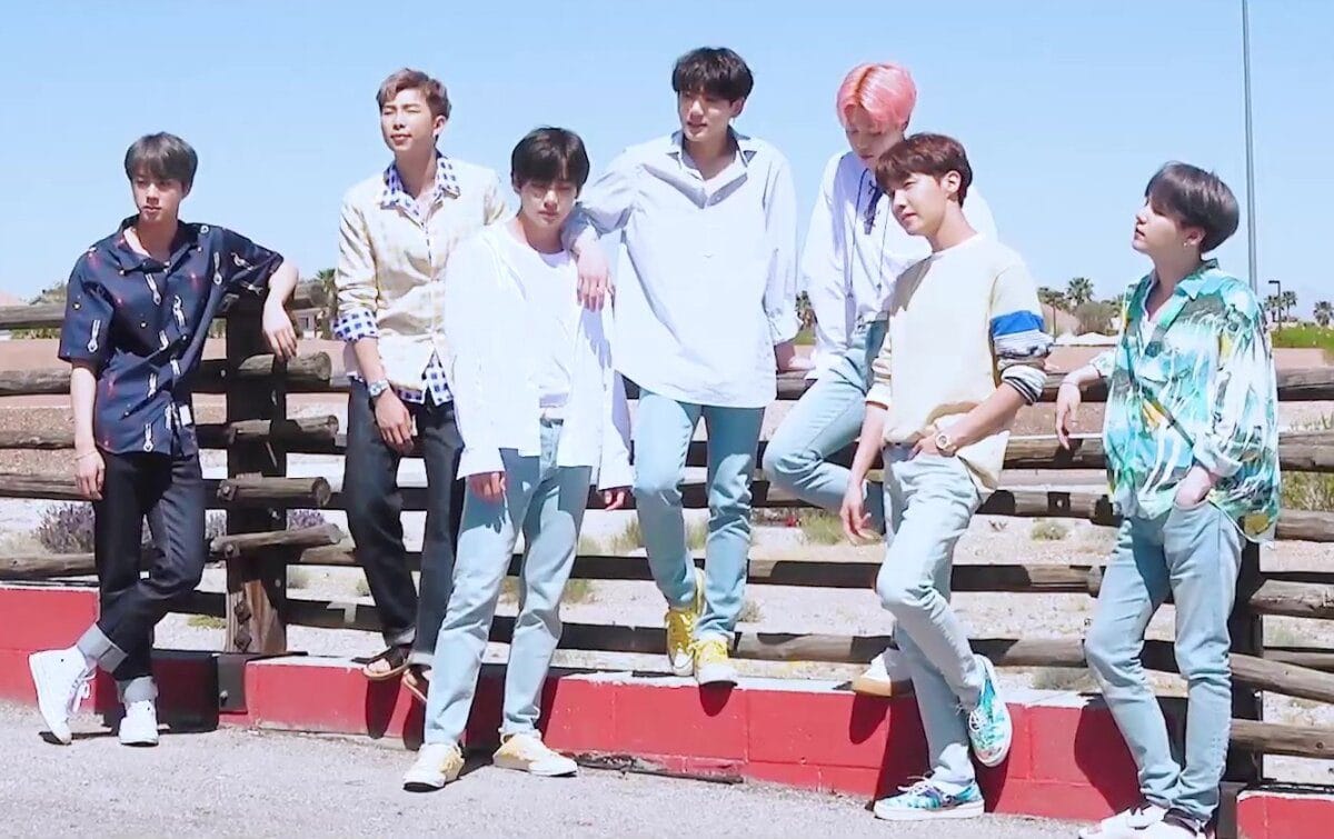 BTS during a photoshoot in Las Vegas, 2019