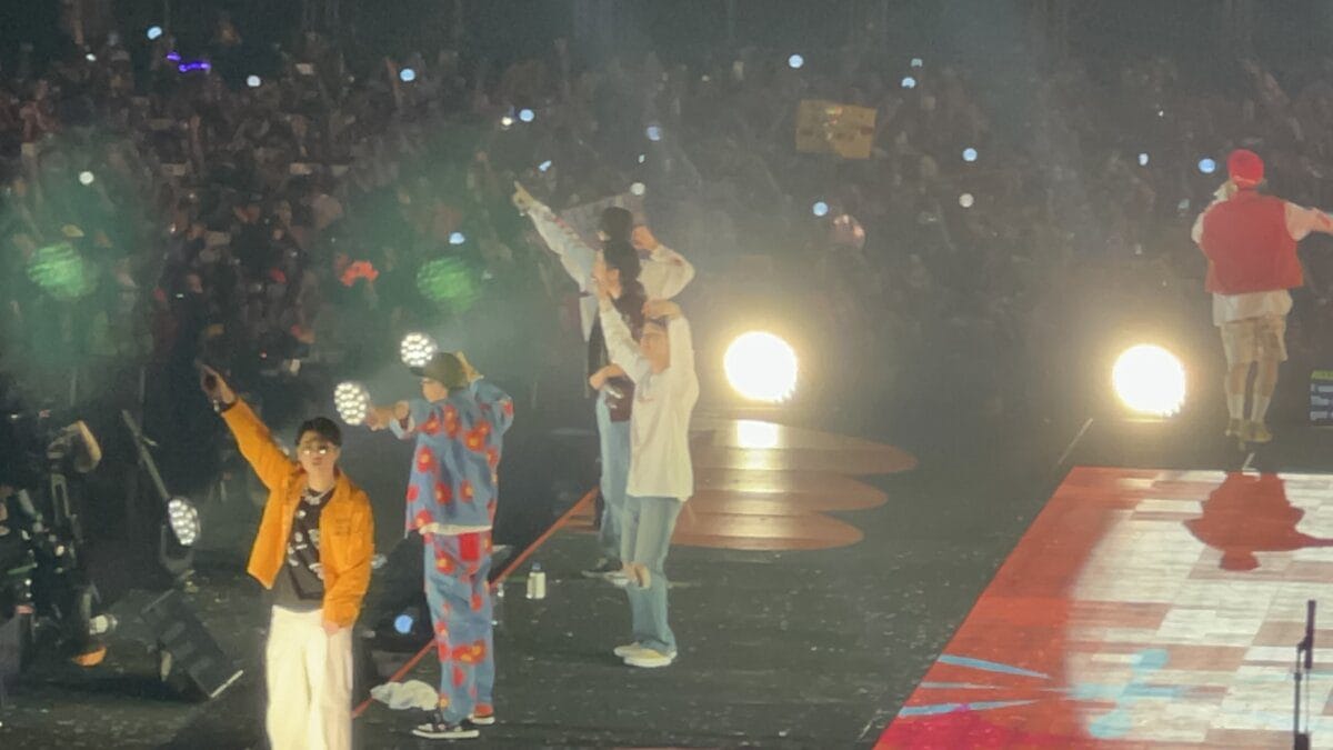 BTS performing on stage during Permission to Dance tour