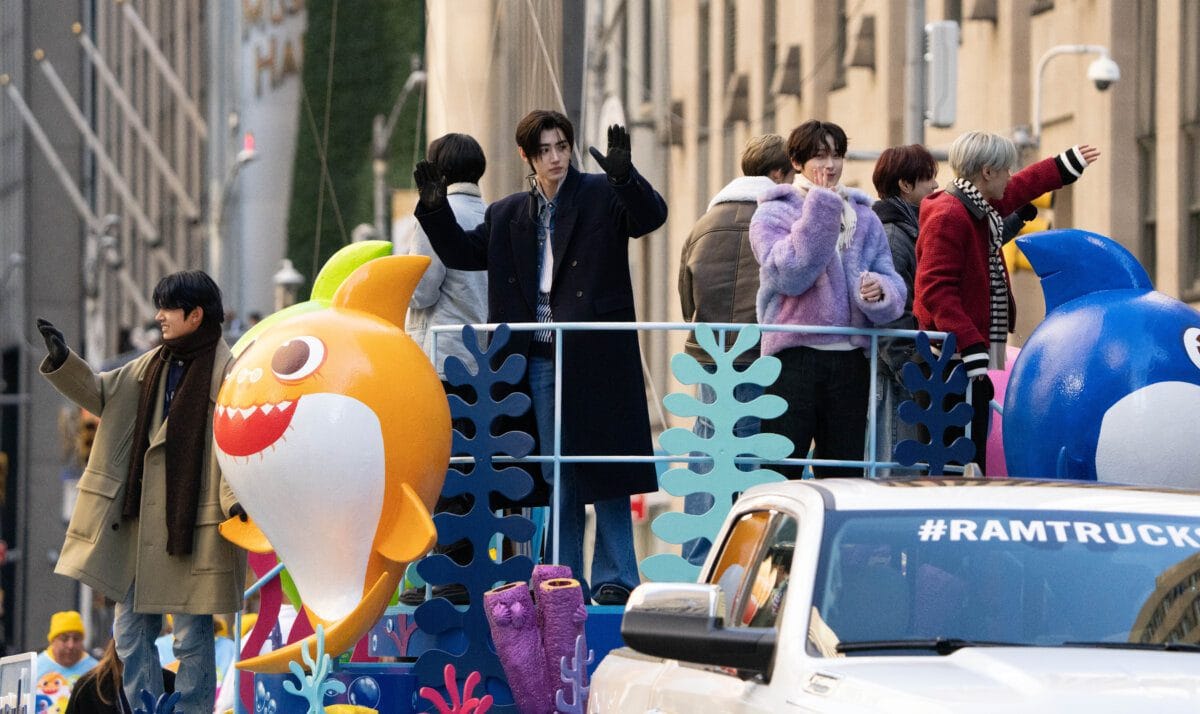 ENHYPEN performing at the Macy's Thanksgiving Day Parade in New York City