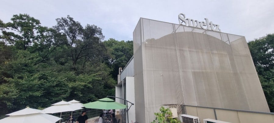 통창이라 이렇게 사람들이 그린그린한 풍경을 향해 앉아있음.
