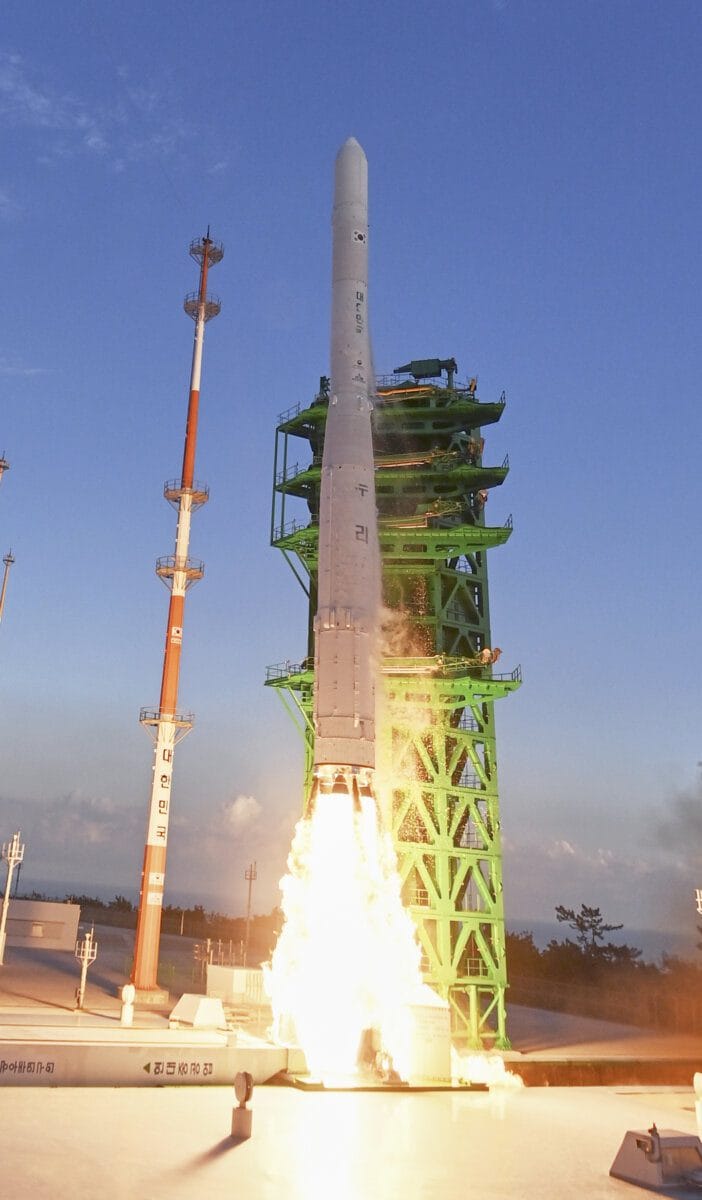 KSLV-II Nuri rocket on the launch pad in Korea