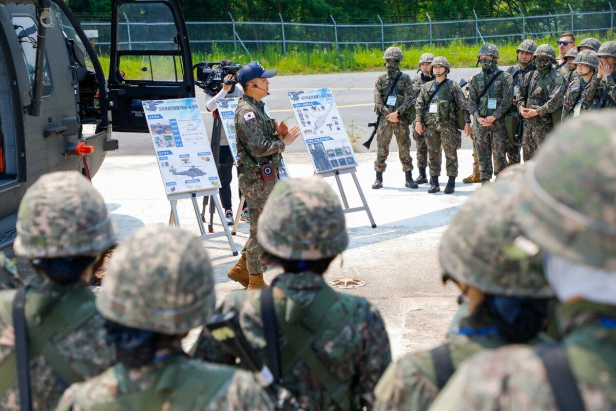 Republic of Korea army soldiers during a field training exercise