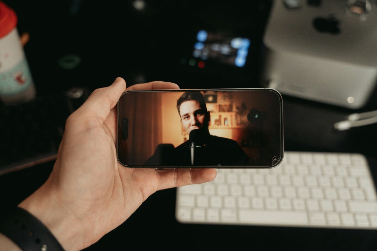 Person watching a viral video on their phone